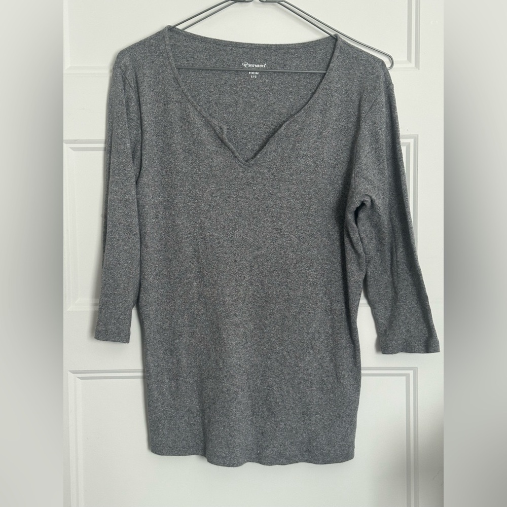 Gray V-Neck Sweater